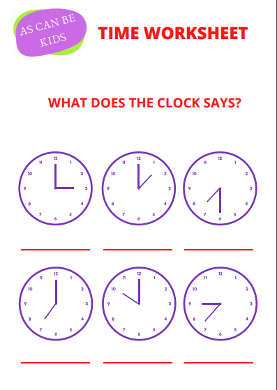 CLOCK WORKSHEET